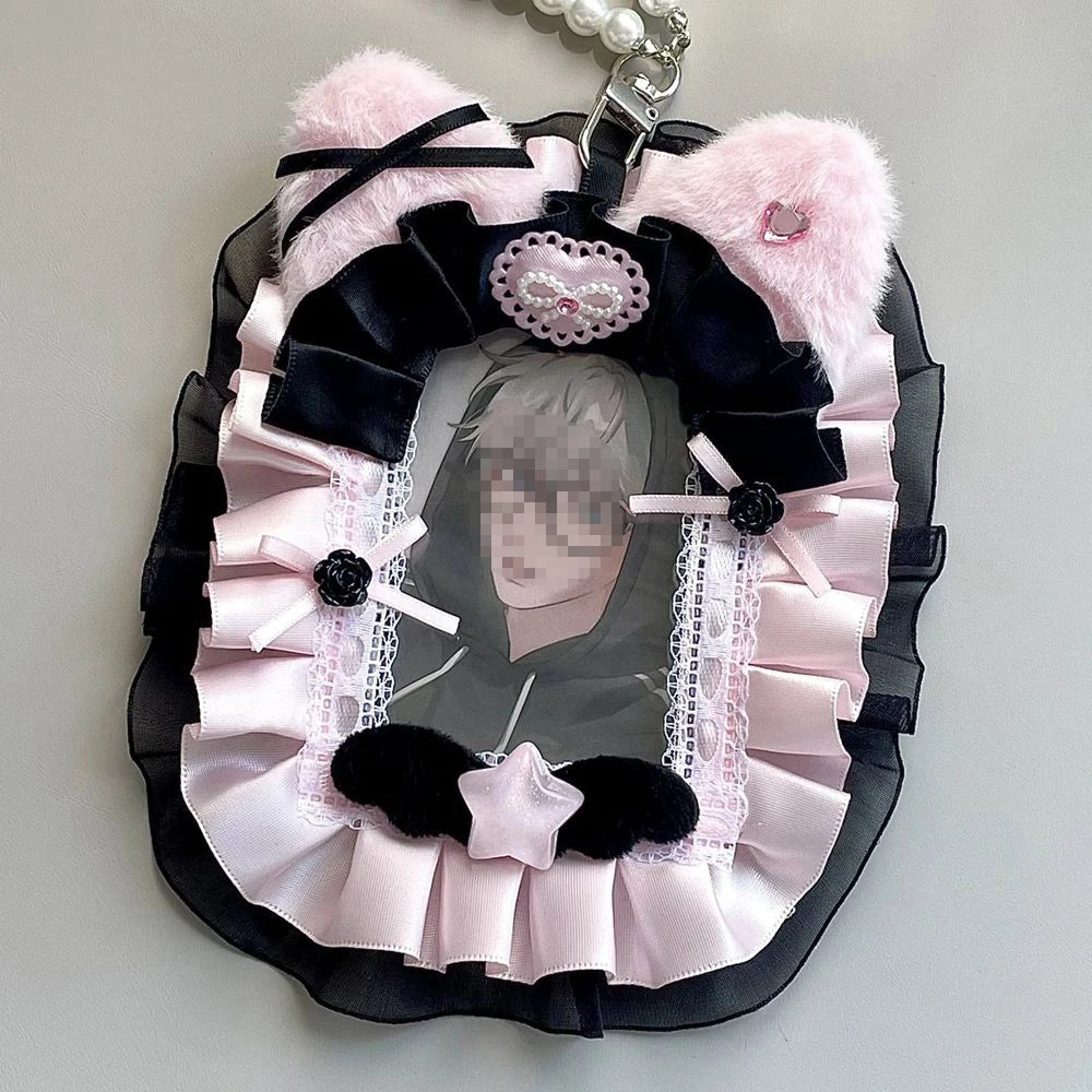 Toploader Lace Photocard Sleeve With White Ribbon Display Holder 🧵🎀📷