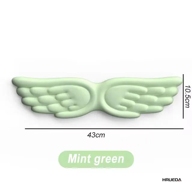 Kawaii Angel Wing Memory Foam Wrist Rest & Mouse Pad Set 🌸✨ Ergonomic & Non-Slip for Happy Typing! 💖🖱️