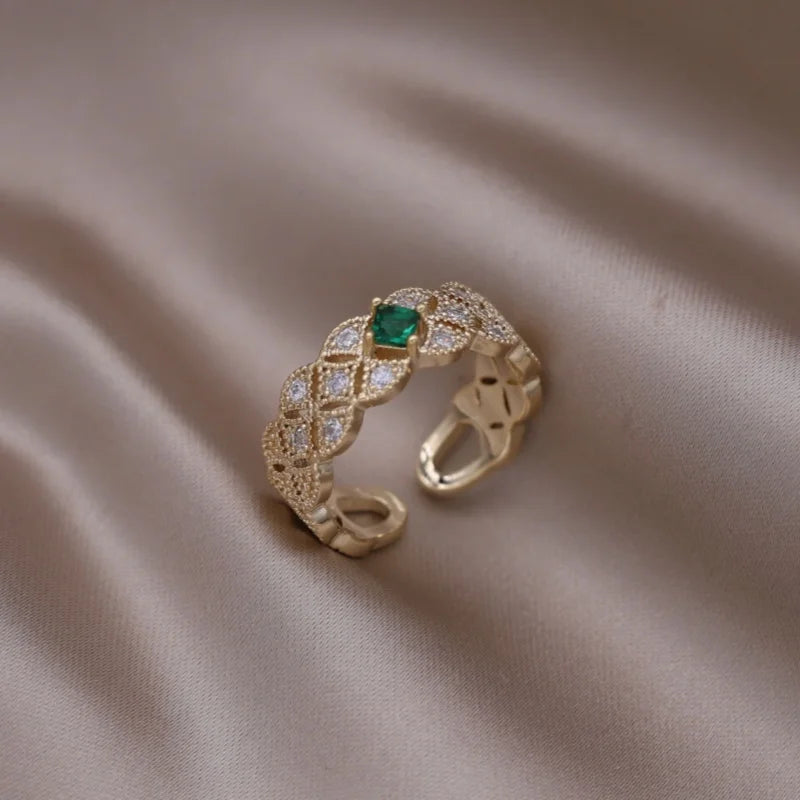 Kawaii Love Crystal Ring 💖✨ - 14K Gold Plated Heart Design for Elegant Daily Wear! 🌟💍