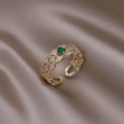 Kawaii Love Crystal Ring 💖✨ - 14K Gold Plated Heart Design for Elegant Daily Wear! 🌟💍