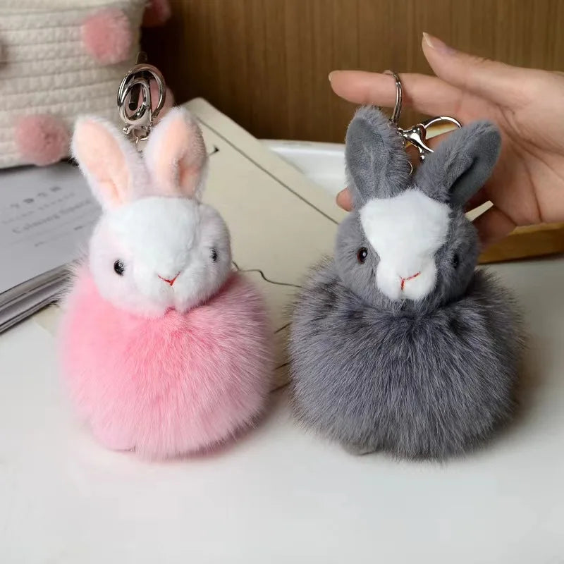 Adorable Fox Plush Key Chain Pendant With Rabbit Fur Ball For Car And Backpack 🦊