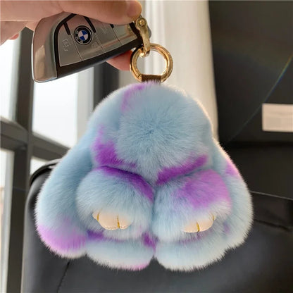 Charming Plush Bunny Keychain 10cm With Fur Pom Pom Charm For Bags 🐰✨