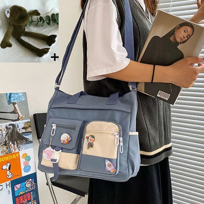 Kawaii Nylon Waterproof Satchel 👜✨ | Adorable Japanese Crossbody Messenger Bag for Students & Girls 🎒💖
