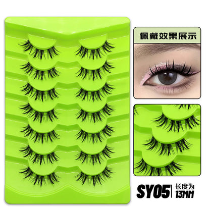 Manga Lashes 3D Natural Fluffy Cross Wispy Eyelashes 😺✨