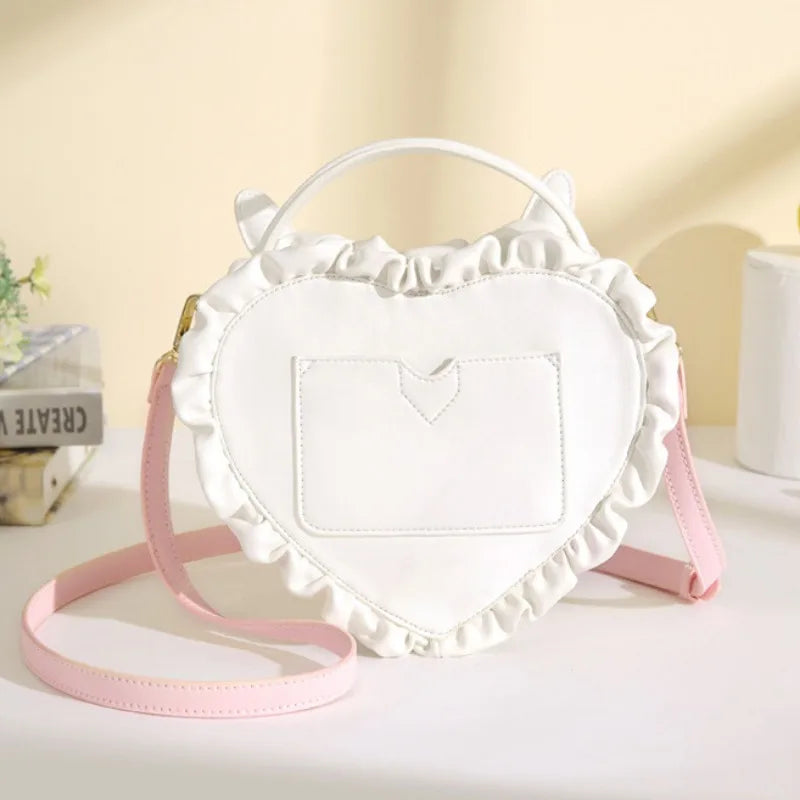 Kawaii Sweetheart Rabbit Ear Handbag 🐰💕 - Cute Lace Shoulder Bag for Stylish Women 🌸✨