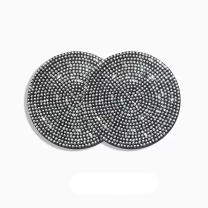 Adorable Blingy Rhinestone Car Cup Holder Coasters ✨💖 | 2pcs Non-Slip Silica Gel Mats for a Cute Automotive Touch!
