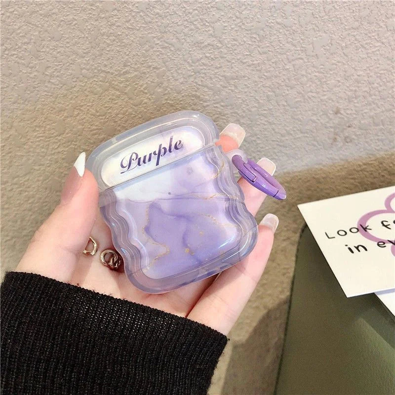 🎀 Adorable Korea Cartoon Stars Wave Case for AirPods Pro 2nd & 3 🎧✨ Cute Fashion Cover for Trendy Girls! 🌟 - Pixie Quill