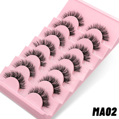 Manga Lashes 3D Natural Fluffy Cross Wispy Eyelashes 😺✨