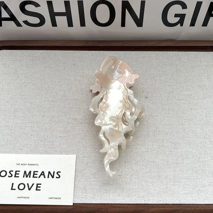 Ocean Friends Hair Claw Clip Acetate Dolphin Seahorse Jellyfish Clip For Women 🐬