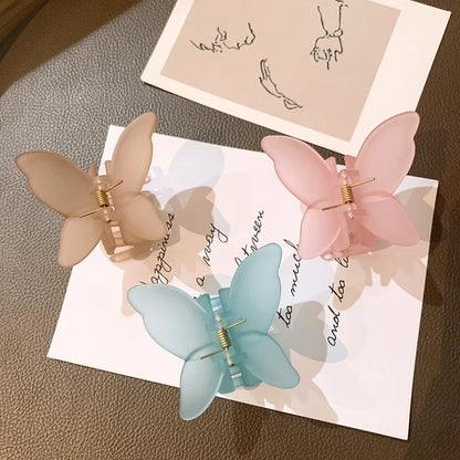 Kawaii Butterfly Hair Clips 🦋✨ | Cute Matte Clear Hair Claws for Women & Girls | Adorable Korean Hair Accessories 🌸💖