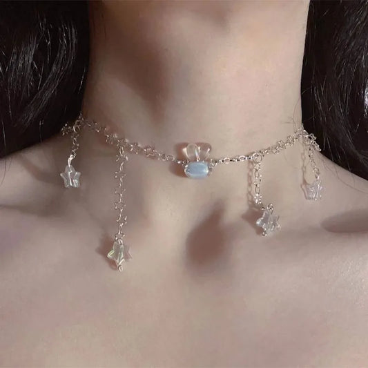 Adorable Bunny & Star Choker Necklace 🌟🐰 | Y2K Kawaii Fashion