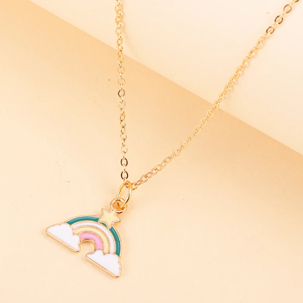 Kawaii Rainbow Unicorn Pendant Necklace 🌈✨ - Adorable Choker for Girls & Women 🎀 - Perfect Birthday Gift! 🎁