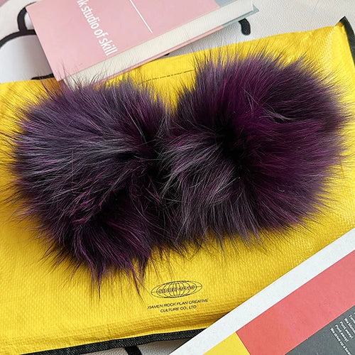 Fox Fur Cuff Arm Warmer For Women Real Fur Wristband Glove 🧣 Soft Cute Style