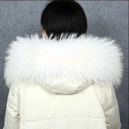 Lux Raccoon Fur Collar Scarf For Women 🧣 Warm Winter Essential