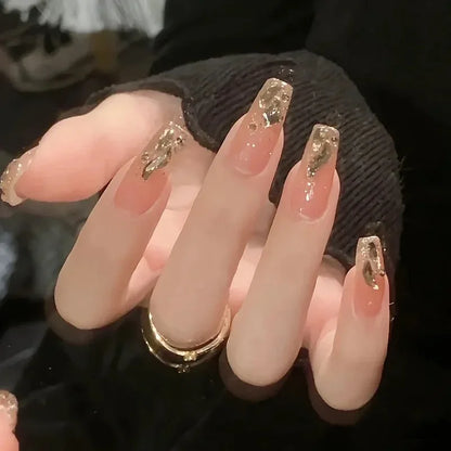 Kawaii 24pcs Pink Butterfly Press-On Nails 🦋💖 | Jelly Gel False Nail Tips for Lovely Girls 🌸✨ with Easy Application Tools