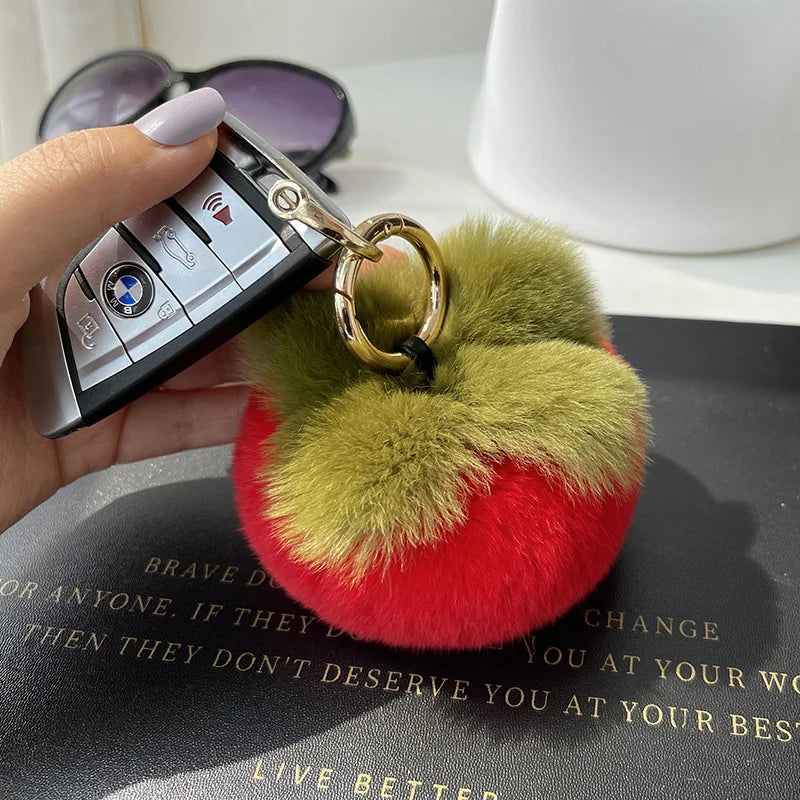 Furry Grape Keychain Plush Charm Cute Fur Accessory 🍇🧸