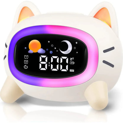 Kawaii Kids Sleep Trainer Alarm Clock 🌙💚 - Wake-Up Light & Sound Machine 🎉 Perfect Birthday Gift for Boys & Girls!