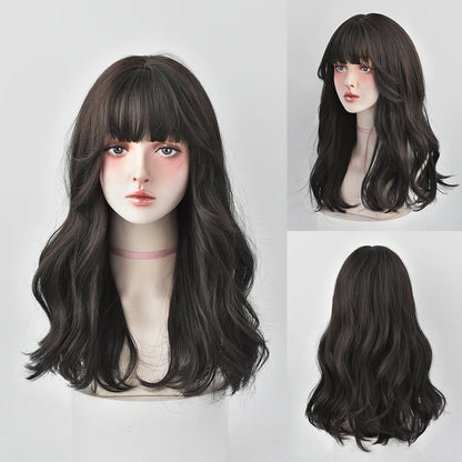 Kawaii Blonde Cosplay Wig 🎀✨ | Wavy Synthetic Hair with Bangs for Daily & Party Looks 💖