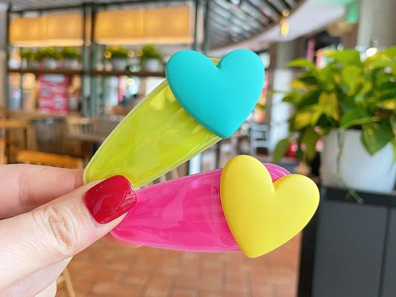 ❤️✨ Sweet Heart Vibes: Adorable 2pc Colorful Hairpin Clips for Girls & Kids! 🦄🌈 - Pixie Quill