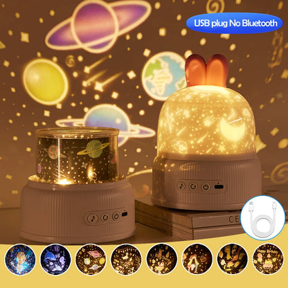 Adorable Bunny Projection Night Light 🌙✨ – Enchanting Ocean Scenes for Kids' Sleep & Room Decor! 🎁🐰