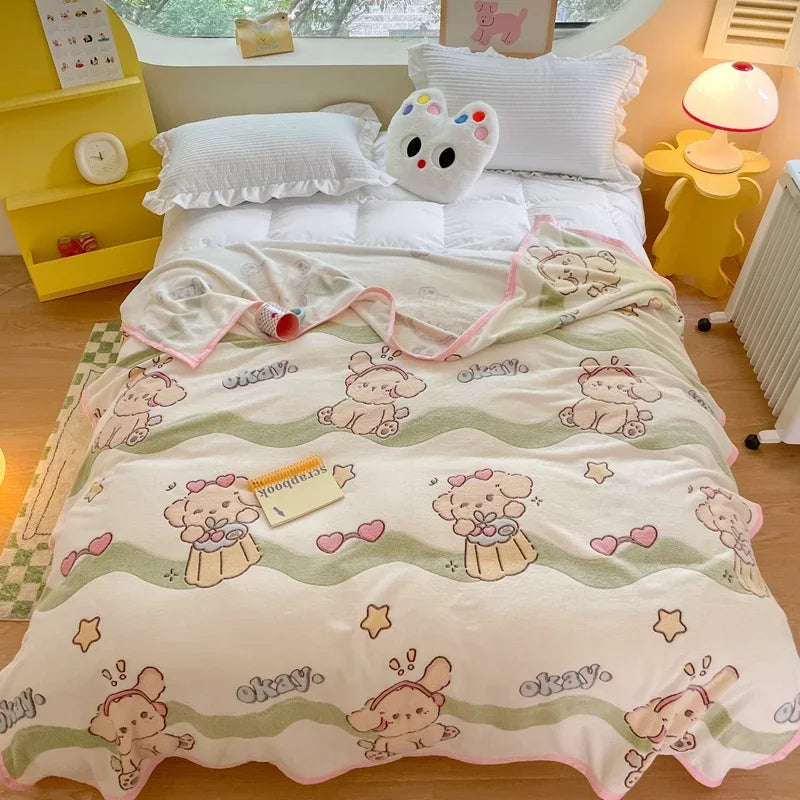 Snuggle Up with Adorable Bear Friends 🐻💖 Cozy Fleece Blanket for Travel & Home! - Pixie Quill