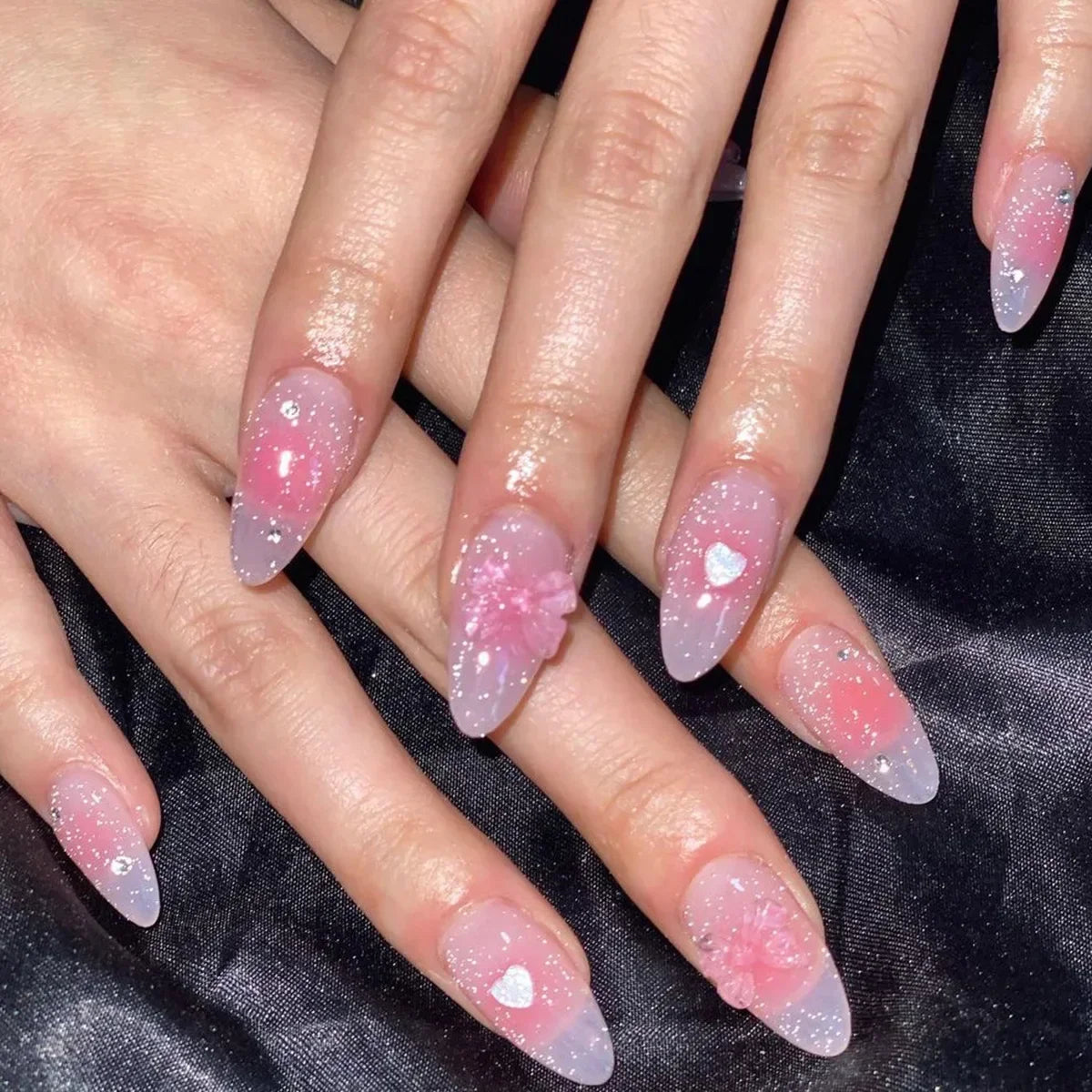 Kawaii Strawberry Bear Nail Art Set 🍓🐻 | 24 Adorable False Nails for Women & Girls ✨