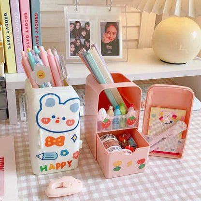 Kawaii Magic Pen Holder 🌟🖊️ Cute & Spacious Desktop Organizer! ✨💖