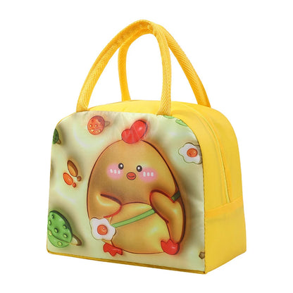 Kawaii 3D Animal Pattern Bento Bag 🐻🍱 | Large Capacity Insulated Lunch Tote for Kids & Adults 🌈✨
