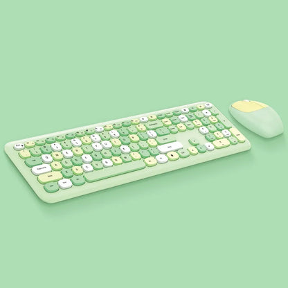 Kawaii Colorful Macaron Wireless Keyboard & Mouse Set 🍫✨ - Cute & Silent for Girls!