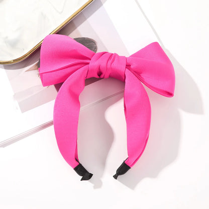 Kawaii Bow Headband 🎀 | Cute Rose Pink Hair Hoop for Women & Girls 🌸 | Stylish Wide Hair Accessory 🌈