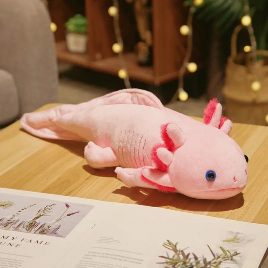 🌈🐾 Colorful Axolotl Hugging Pillow – Cuddly Newt Plush for Kids! 🎈💖 - Pixie Quill