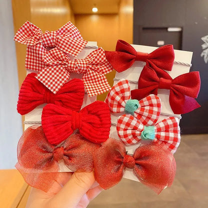 Kawaii 10-Piece Floral Bow Hairbands 🌸✨ | Adorable Elastic Hair Ties for Girls 🎀💕 | Stylish Kids' Headwear Accessories