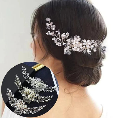 Crystal Rhinestone Pearl Hair Comb Headpiece For Brides And Weddings Romantic Clip Accessory 💎✨