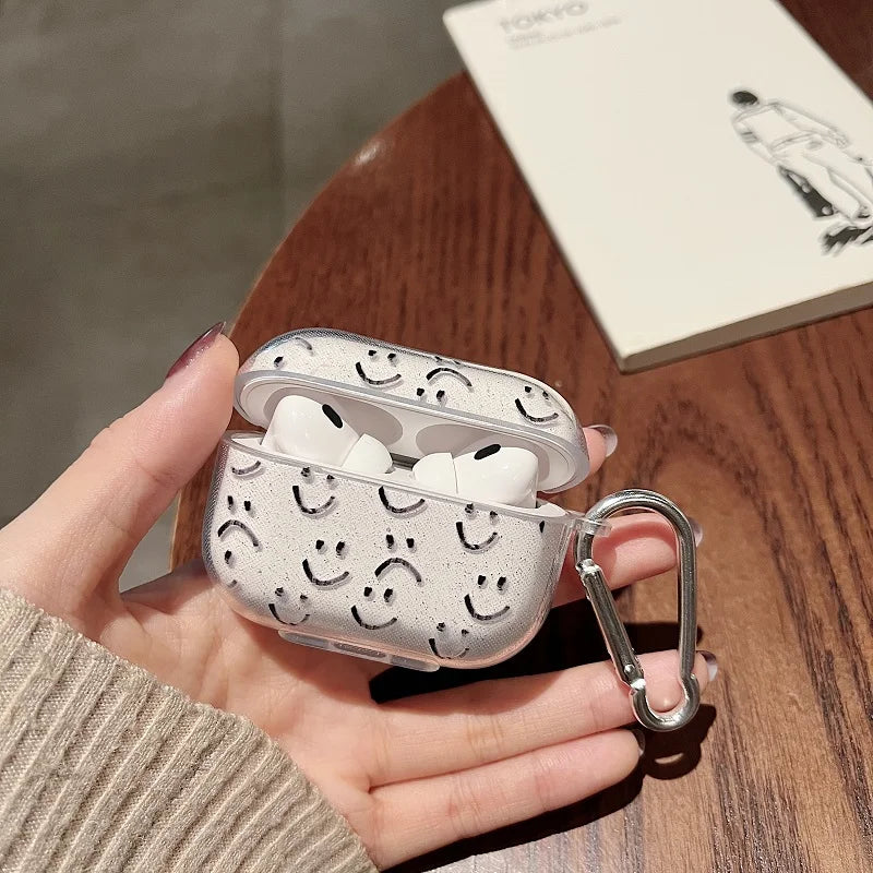 ✨Cute Glittery Heart Silicone Case for AirPods Pro 2 & 1/2/3 💖🎀 – Adorable Cartoon Style Charging Cover! 🎉 - Pixie Quill