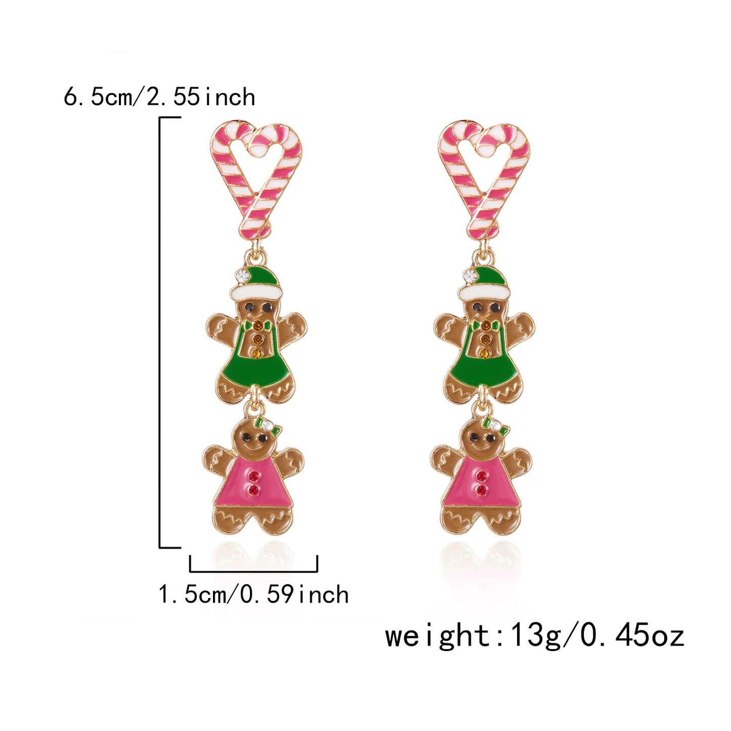 Colorful Gingerbread Drop Earrings For Women Christmas Enamel Santa Snowman 🎄🎁