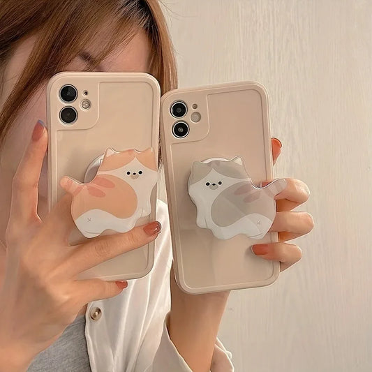 Adorable 3D Cat Acrylic Phone Grip 🐾✨ Cute Kitten Holder for iPhone & Samsung! 📱💖 - Pixie Quill