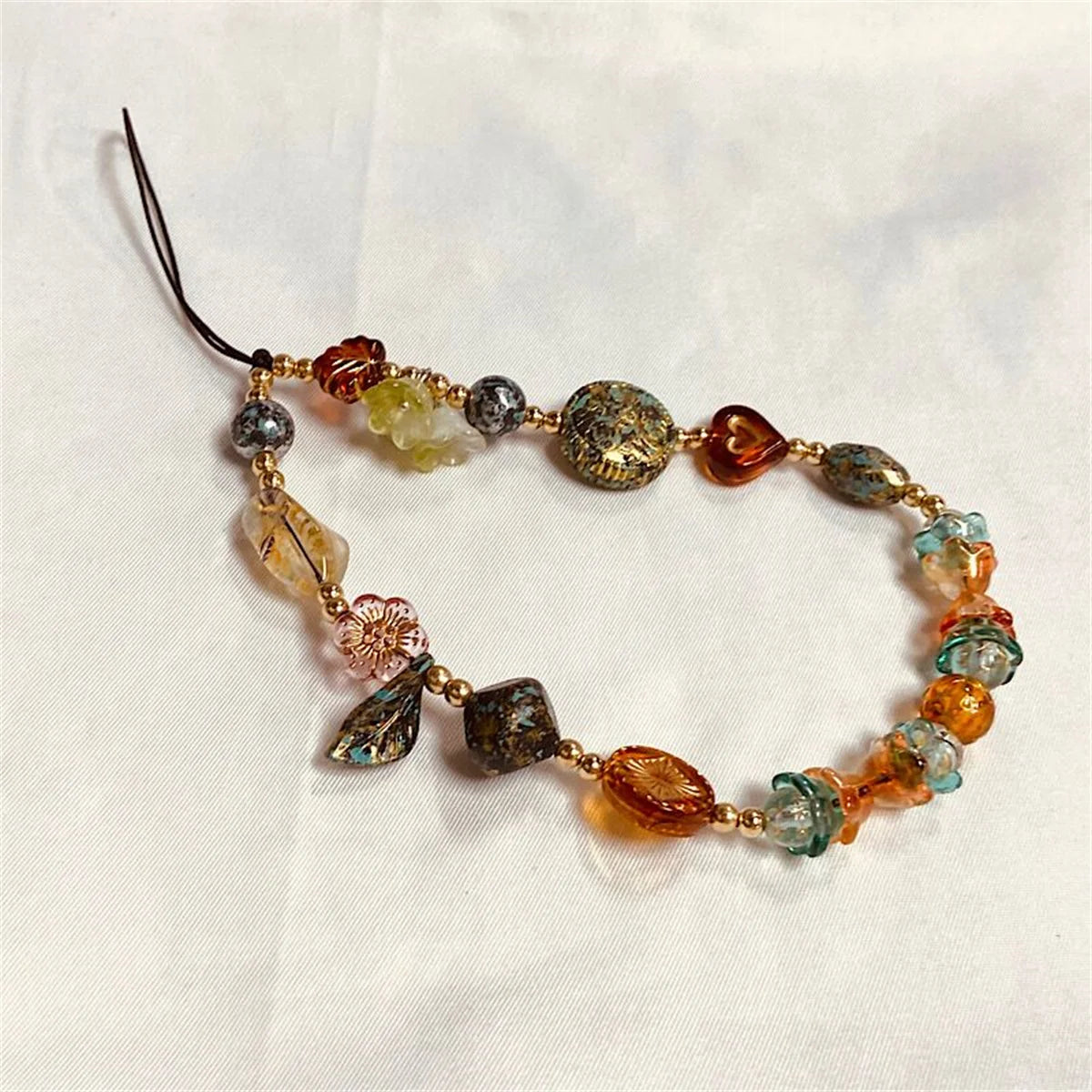 Vintage Bead Bracelet Wrist Strap Phone Case Keychain Bag Pendant ✨📱