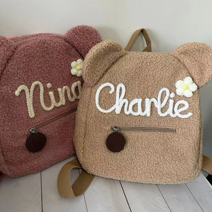 Personalized Kawaii Teddy Bear Backpack 🧸✨ - Custom Embroidered Kids' School Bag 🎒 - Perfect for Birthdays & Children's Day Gifts! 🎉🌟