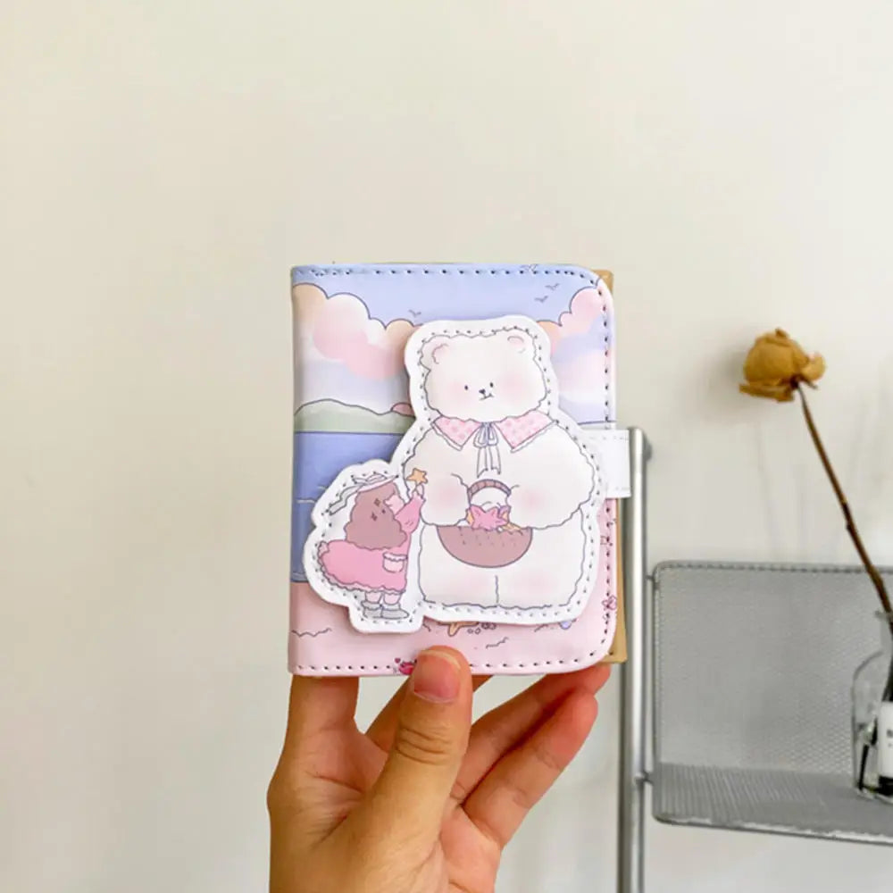 Adorable Kawaii Bear Wallet 🐻💕 - Cute Coin Purse & Card Holder for Students! - Pixie Quill