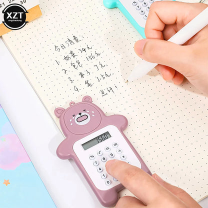 Adorable Pocket-Sized Kawaii Calculator - Cute Cartoon Design with 8-Digit Display 🌟📚