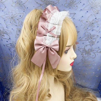 Cute Anime Maid Hair Hoop Headband Lolita Lace Flower Accessory Handmade 🎀🌸