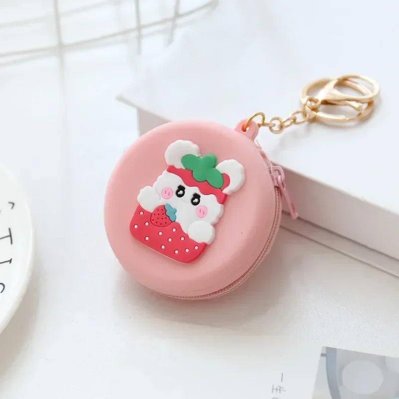 Adorable Animal Friends Silicone Coin Purse 🐾💖 - Cute Round Wallet for Kids & Adults! 🐻🎀 - Pixie Quill