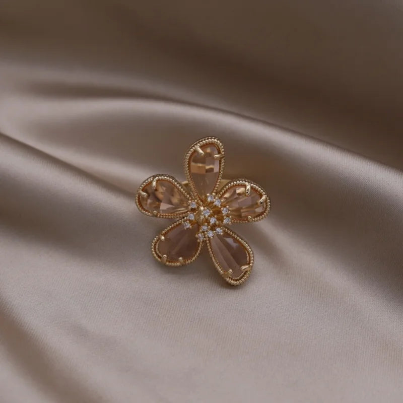 Kawaii Love Crystal Ring 💖✨ - 14K Gold Plated Heart Design for Elegant Daily Wear! 🌟💍