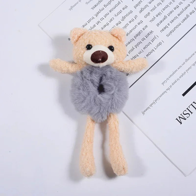 🐾 Adorable Plush Ponytail Headband - Cute Cartoon Animal Hair Ties for Kids! 🌟