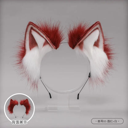 Kawaii Fox Ear Headband 🦊💖 - Adorable Cat Ears Hair Hoop for Cosplay, Halloween & Costume Fun! 🎉✨