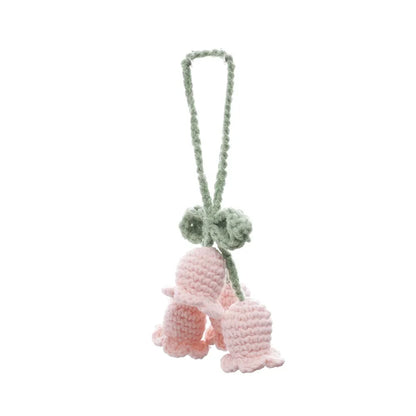 Whimsical Knitted Flower Keychain Charms Wool Leaf Pendants For Bags 🌸🧶