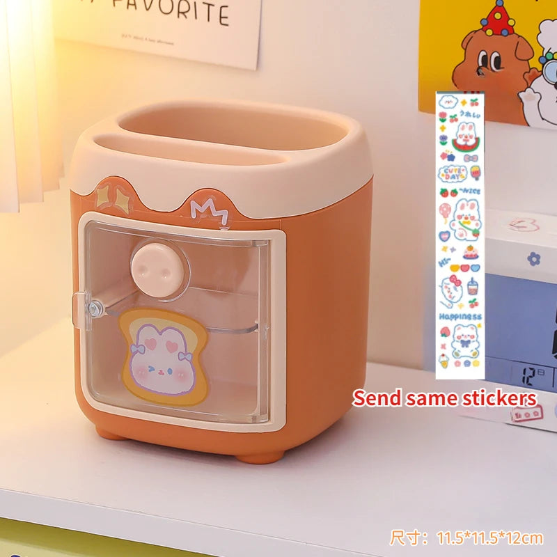 Kawaii Multi-Grid Piggy Desk Organizer 🐷✨ Cute & Fun Pencil Holder for Office Stationery! 🖊️🌈