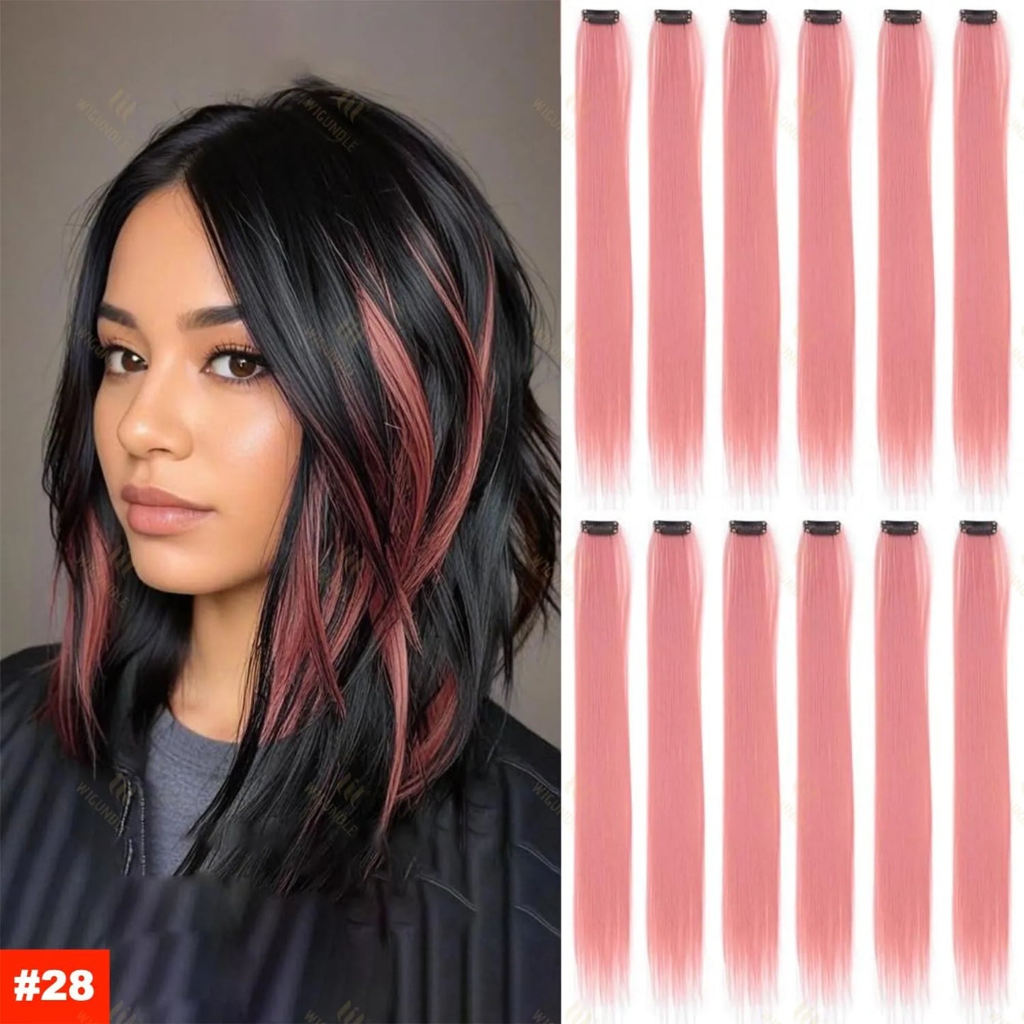 18 Color ClipIn Hair Extensions 22 Inch High Gloss Straight Wig For Women 💖