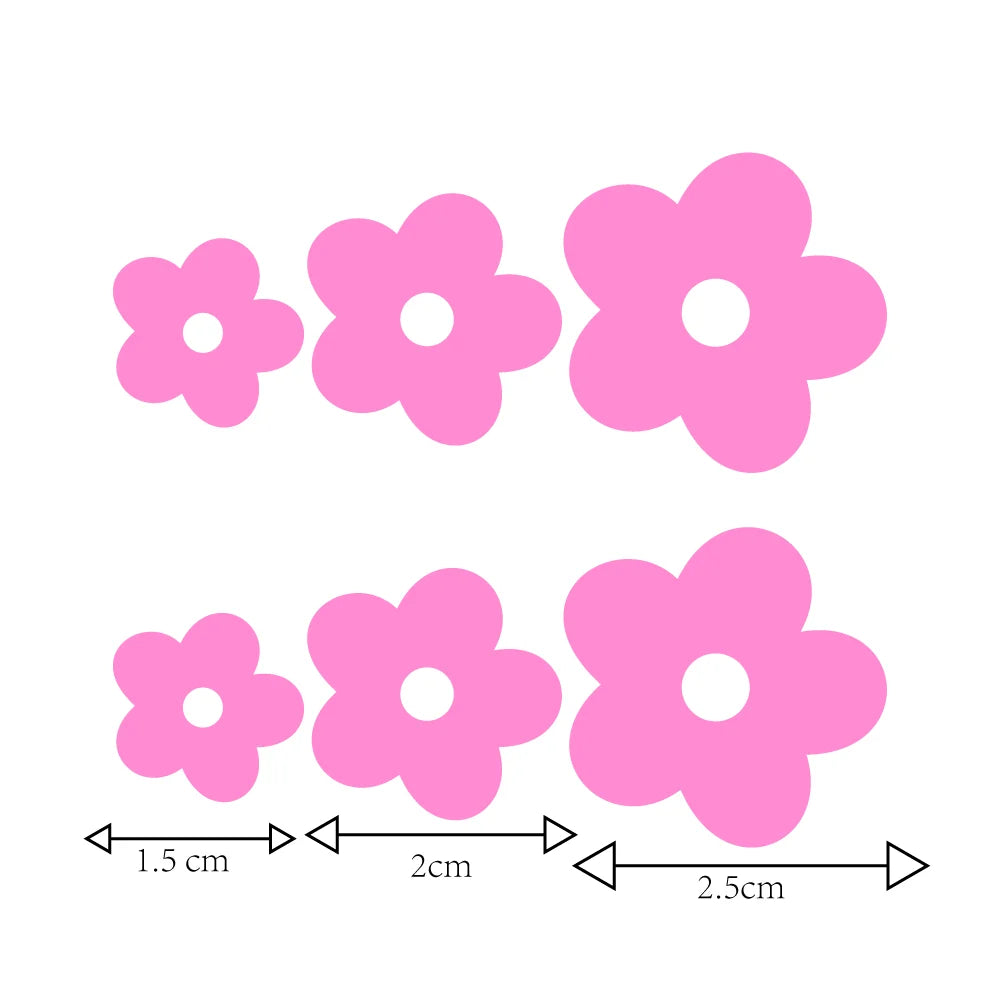 Kawaii Flower Power 🌸✨ Cute Vinyl Decals for Car Rearview Mirror & More! 🌈💖