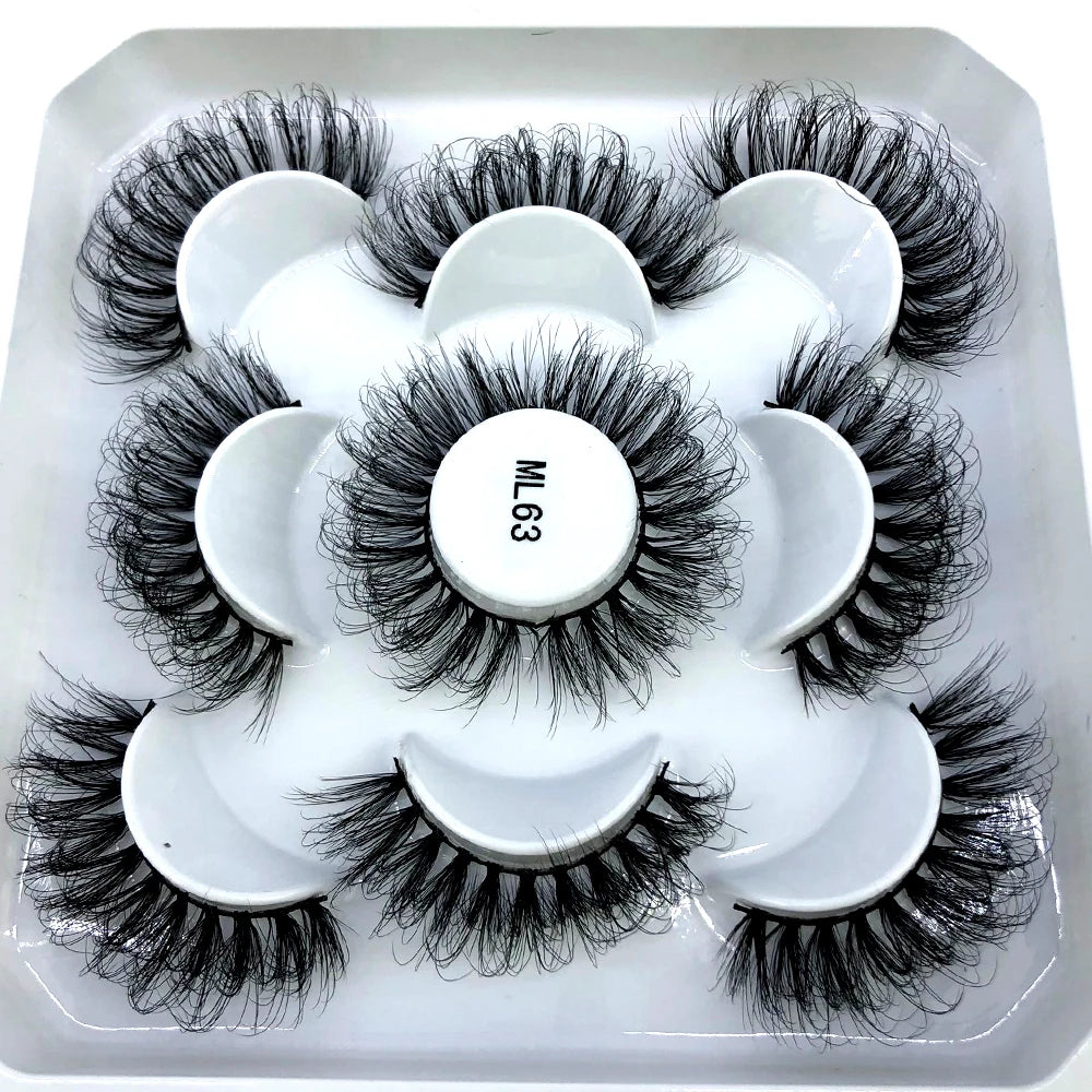 New 5 Pairs 8-25mm Natural 3D False Eyelashes Kit Mink Lashes Full Strip Look Whimsical Cute Glam 🌸✨